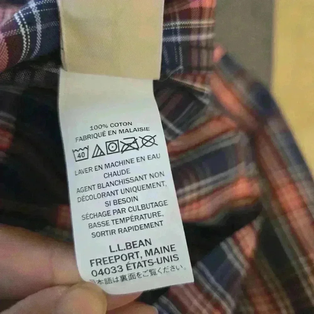 L.L.Bean Mens XL Long Sleeve Buttons Down Wrinkle Free Shirt Plaid #127 - Picture 7 of 7
